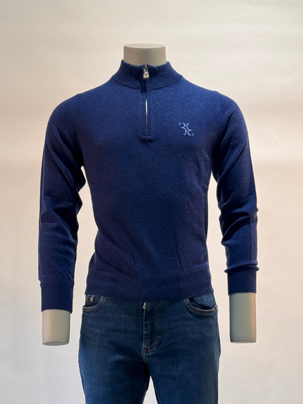 Billionaire - Trui met halve rits - Blauw