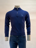Billionaire - Trui met halve rits - Blauw