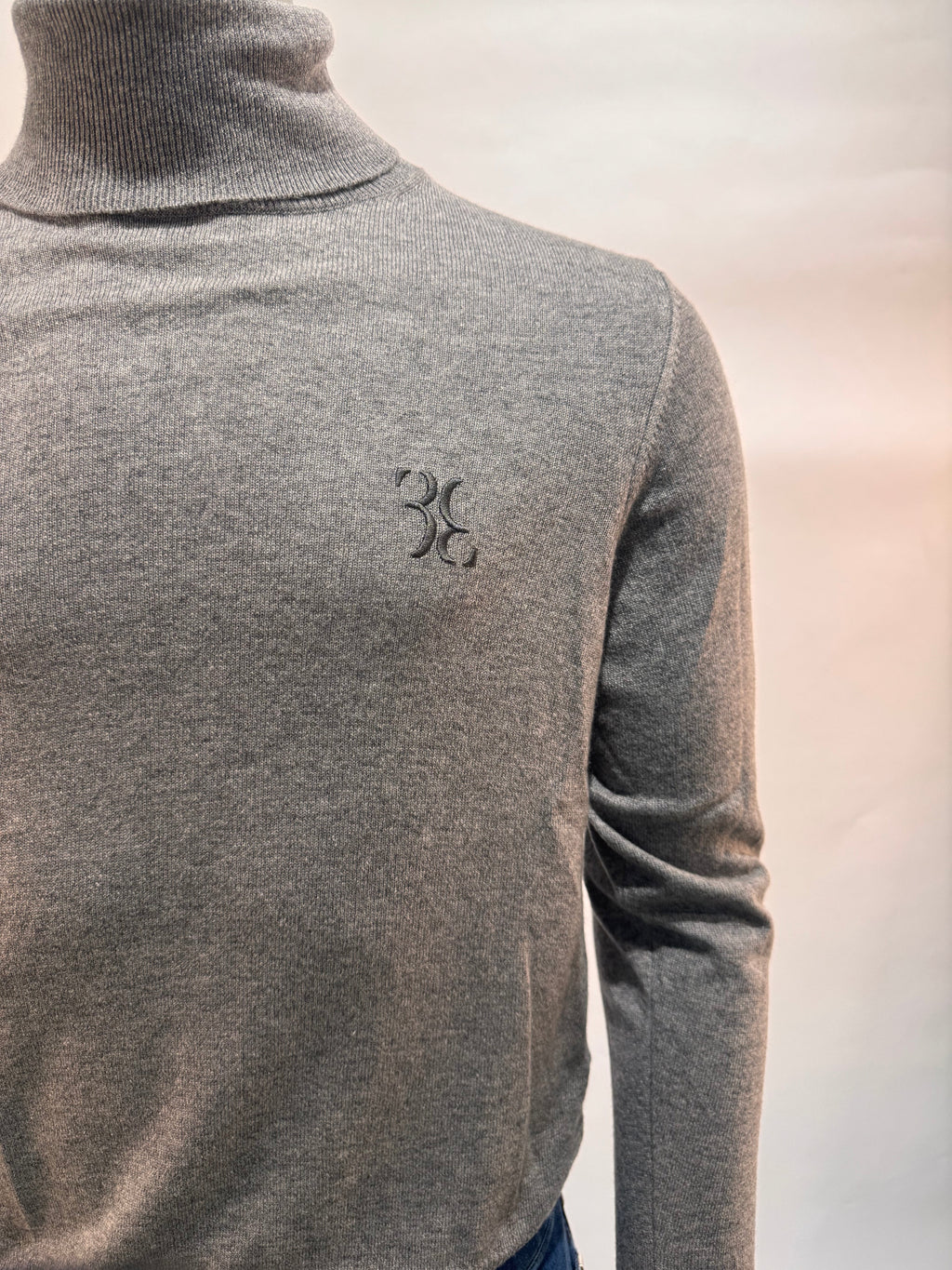 Billionaire trui grijs met col en ton-sur-ton logo voor heren