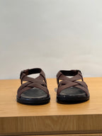 Cerruti sandalen bruin met gevlochten kruisbanden voor heren
