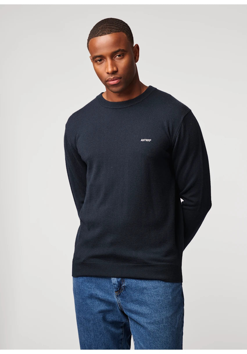 Antwrp Merino Crewneck Ink Blue - detail 1