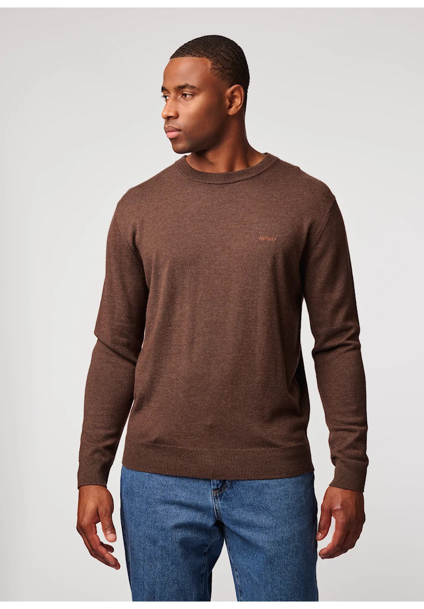 Antwrp Merino Crewneck Bruin - detail 1