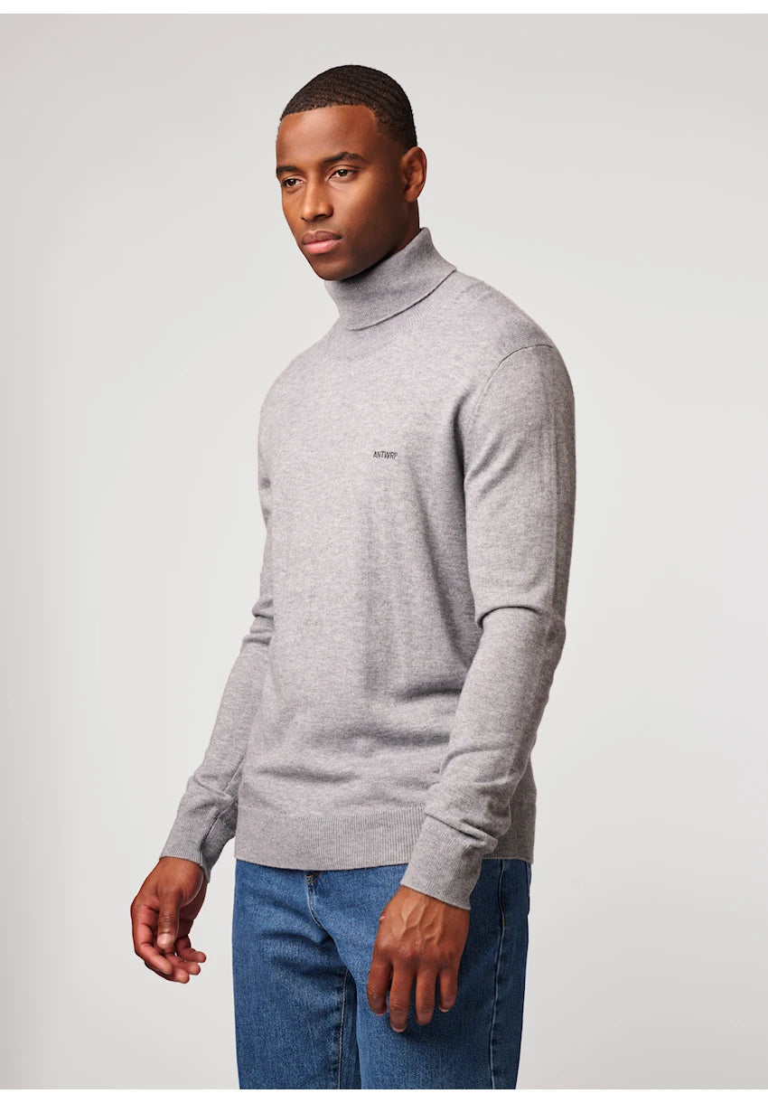 Antwrp Merino Turtleneck Grey Chiné - detail 2