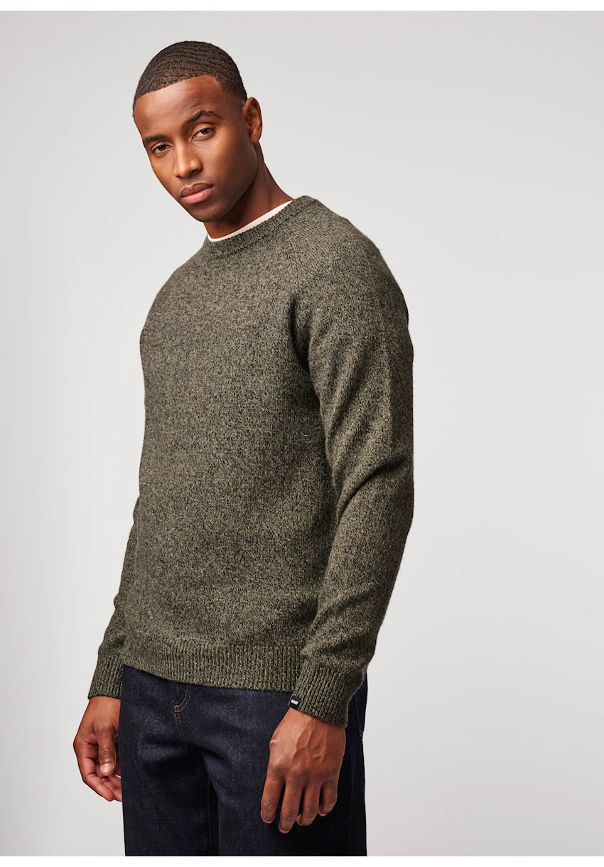 Antwrp Mouline Crewneck Knit Donkergroen - detail 2