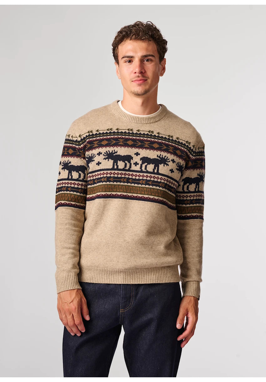 Antwrp Jacquard Merino Knit Clay - detail 1