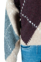 BSB vest beige met argyle motief en steentjes voor dames