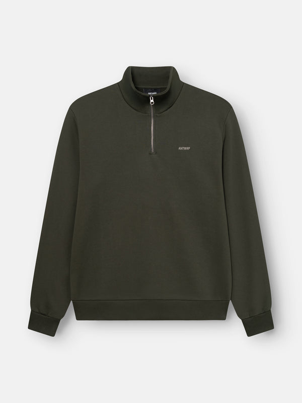 Antwrp - Sweater Halve Rits - Donkergroen