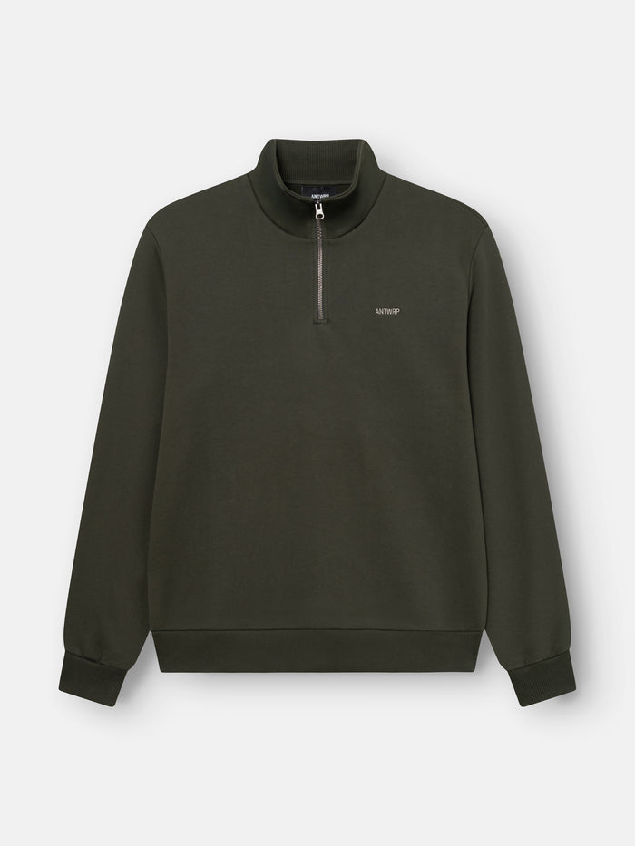 Antwrp - Sweater Halve Rits - Donkergroen