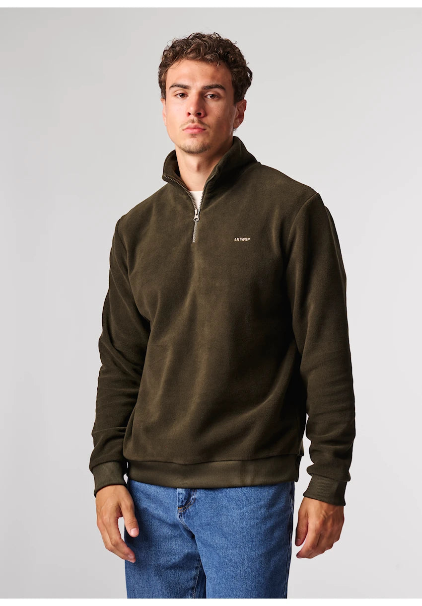Antwrp Half Zip Fleece Donkergroen - detail 1