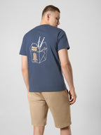 Antwrp T-shirt blauw met rugprint en klein logo voor heren