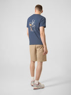 Antwrp T-shirt blauw met rugprint en klein logo voor heren
