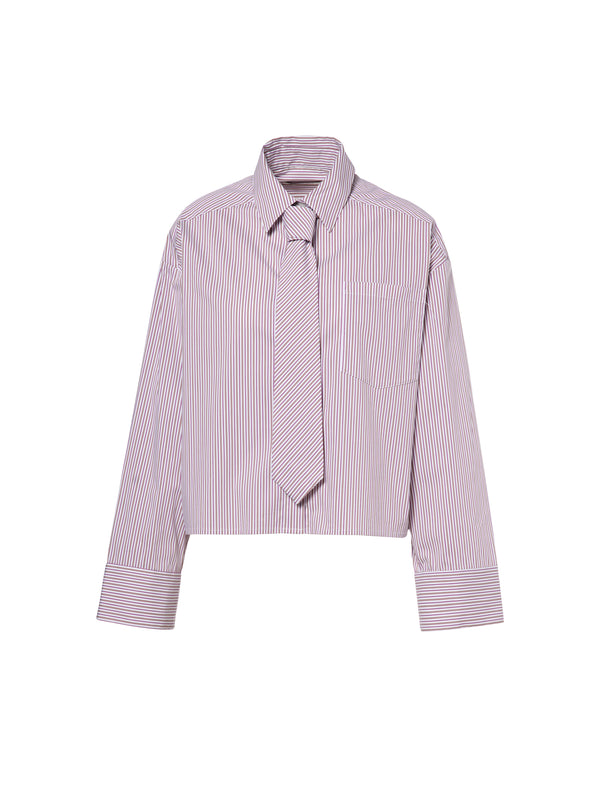 Beaumont - Blouse - Wit Bordeaux Streep