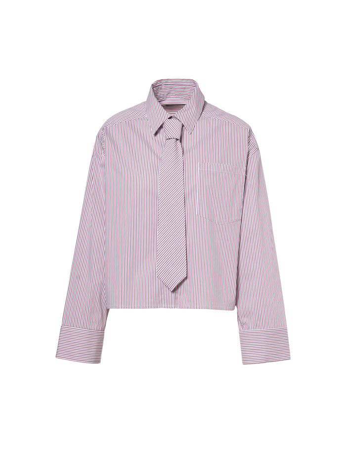 Beaumont - Blouse - Wit Bordeaux Streep