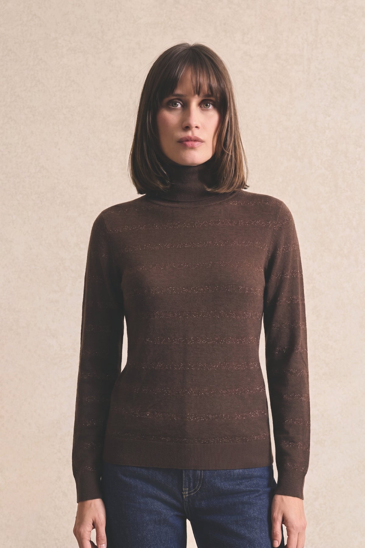 Leo & Ugo pull brun pour femme – 2