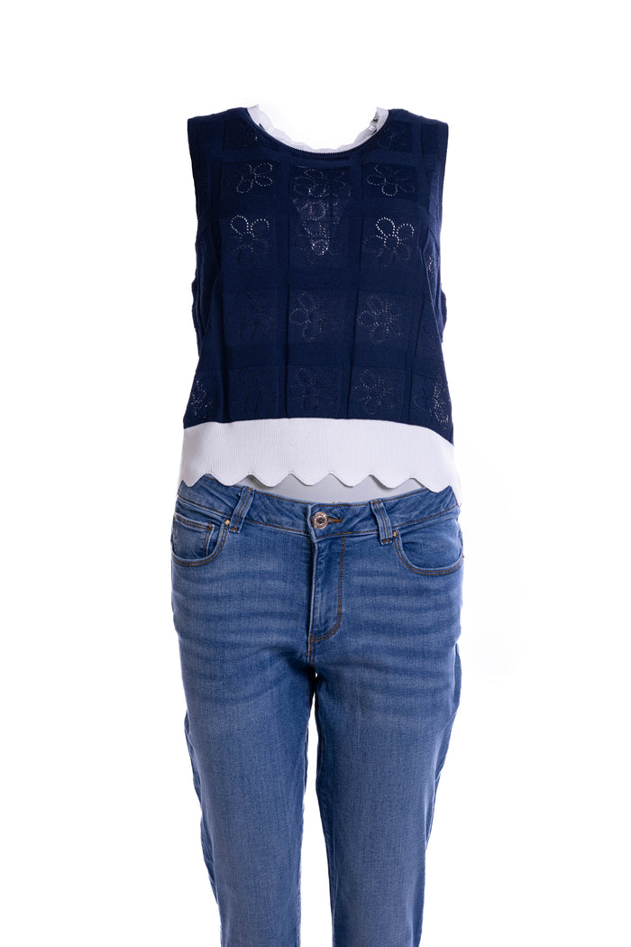 Fracomina - Top - Donkerblauw