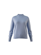 Fracomina pull bleu à col montant pour femme
