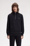 Fred Perry - Sweater Met Kleine Rits - Zwart