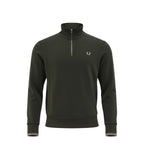 Fred Perry sweat kaki avec demi-zip et col montant pour homme