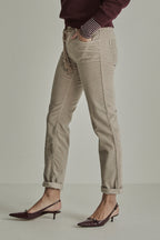Para Mi - Broek - Beige - PRM26W002 - Bobby Vintage Corduroy Ivory Grey