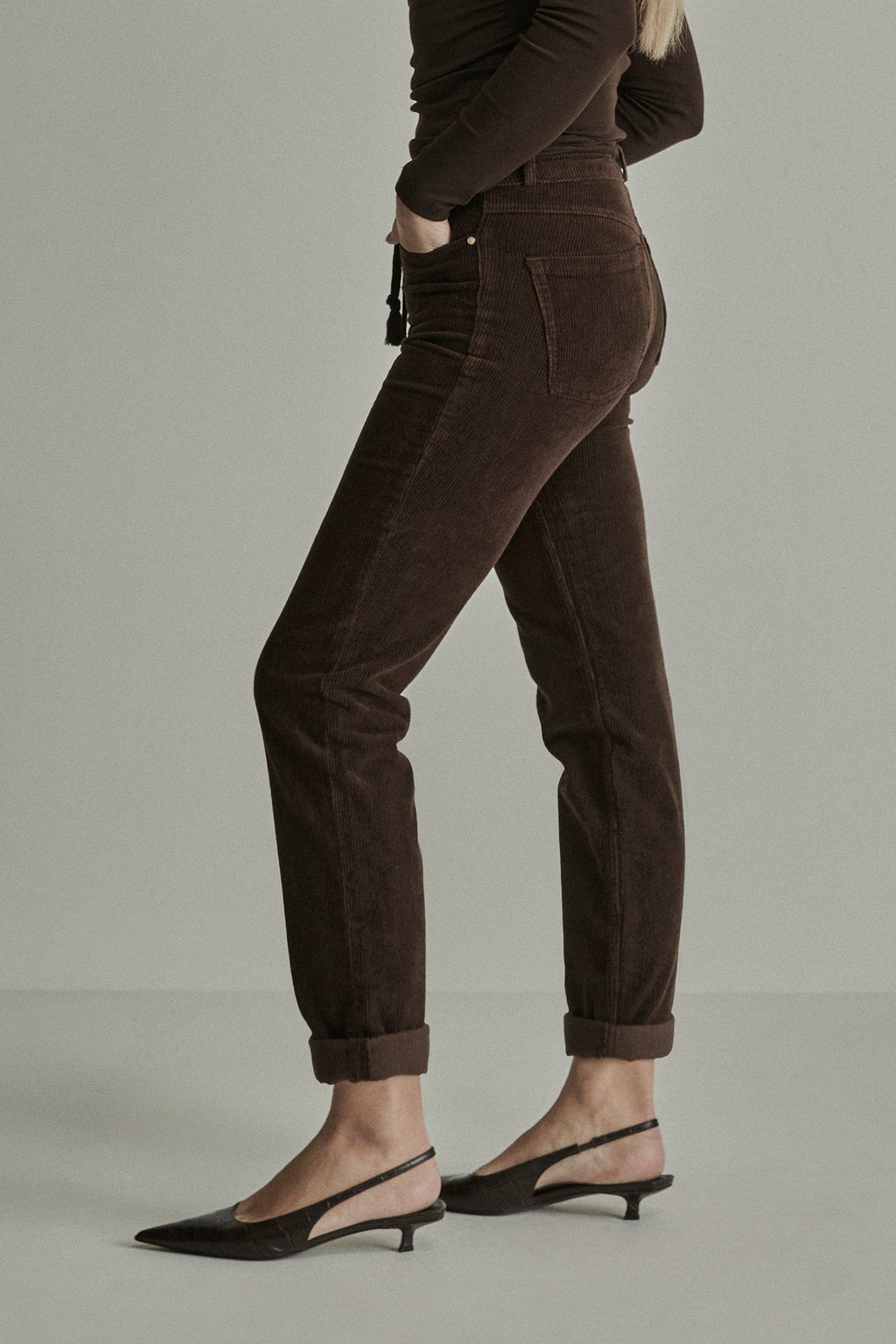 Para Mi - Broek - Bruin - PRM26W003 - Bobby Vintage Corduroy Deep Brown