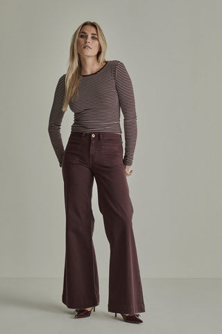 Para Mi - Broek - Bordeaux - PRM26W020 - Sharon Pocket Wonder Comfort Burgundy Red