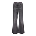 Geisha jeans grijs met wijde uitlopende pijpen en verweerde wassing voor dames