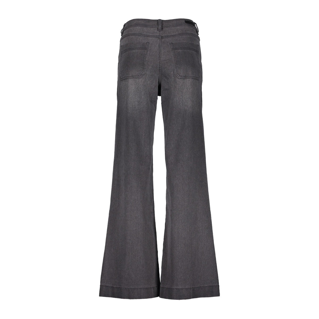 Geisha jeans grijs met wijde uitlopende pijpen en verweerde wassing voor dames