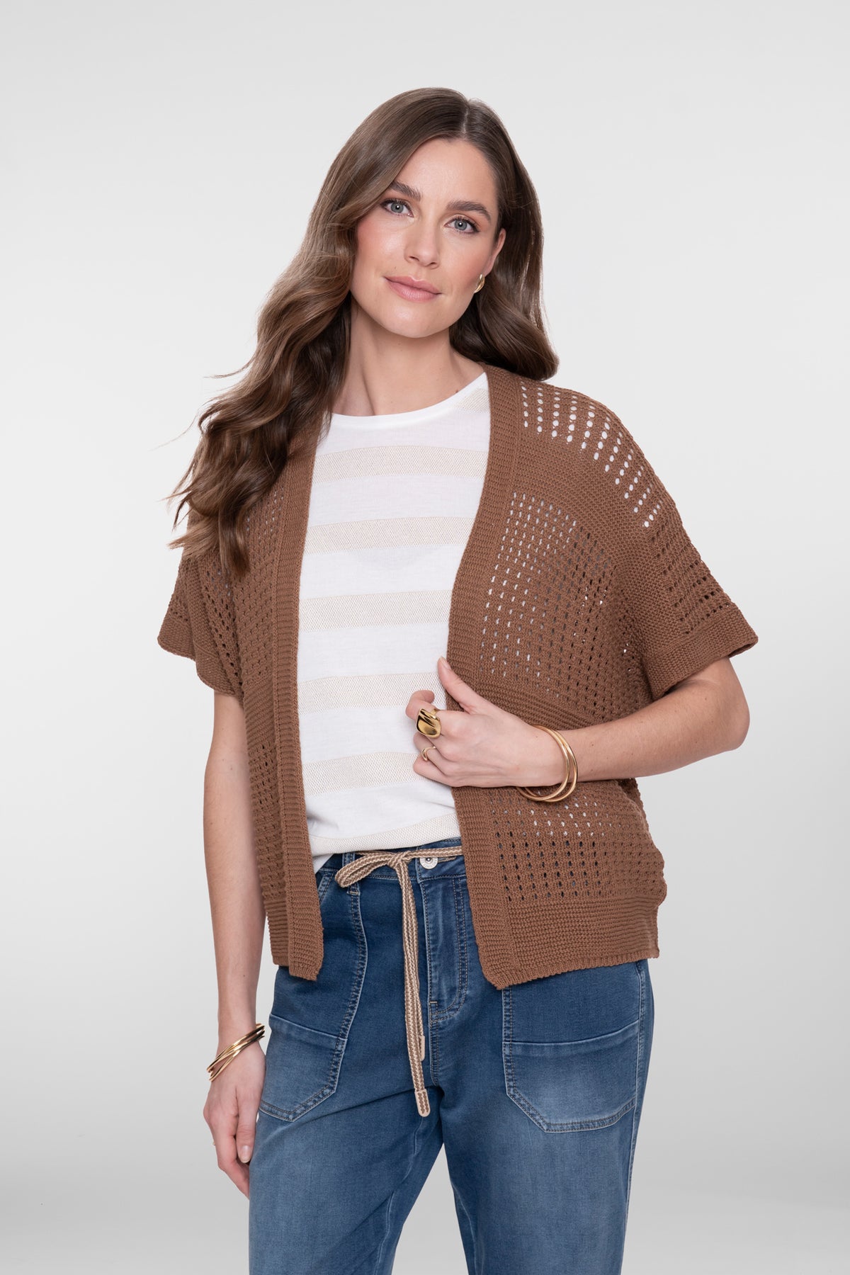 Geisha gilet brun pour femme – 4
