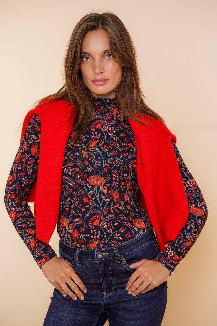 Geisha - T-Shirt - Blauw/Rood