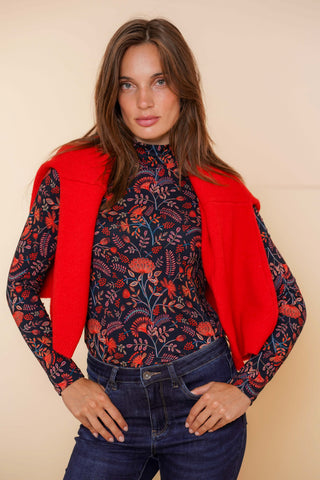 Geisha - T-Shirt - Blauw/Rood