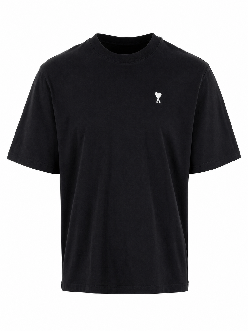AMI Alexandre Mattiussi T-shirt zwart met Place des Victoires-rugprint unisex