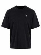 AMI Alexandre Mattiussi T-shirt zwart met Place des Victoires-rugprint unisex