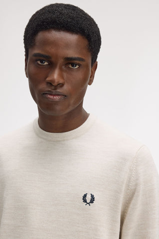 Fred Perry - Trui Ronde Hals - Beige