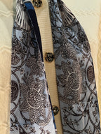 Leo & Ugo gilet écru à structure zigzag pour femme