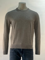 Lerros pull gris clair à col rond et logo brodé pour homme