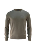 Lerros pull gris clair à col rond et logo brodé pour homme