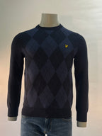 Lyle & Scott pull bleu foncé avec motif argyle pour homme