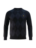 Lyle & Scott pull bleu foncé avec motif argyle pour homme