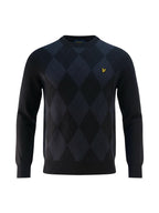 Lyle & Scott pull bleu foncé avec motif argyle pour homme