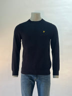 Lyle & Scott pull bleu foncé avec structure gaufrée et logo aigle pour homme
