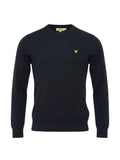 Lyle & Scott pull bleu foncé avec structure gaufrée et logo aigle pour homme