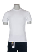 Lyle & Scott T-shirt wit met ronde hals en tonaal borduurlogo voor heren