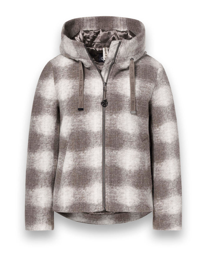 District DIS26H011 Jas Taupe/Off White - voorzijde