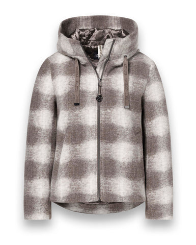 District DIS26H011 Jas Taupe/Off White - voorzijde