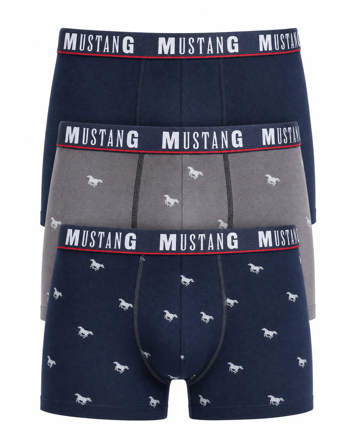 Mustang - 3 pack - Boxershorts - Blauw/Grijs