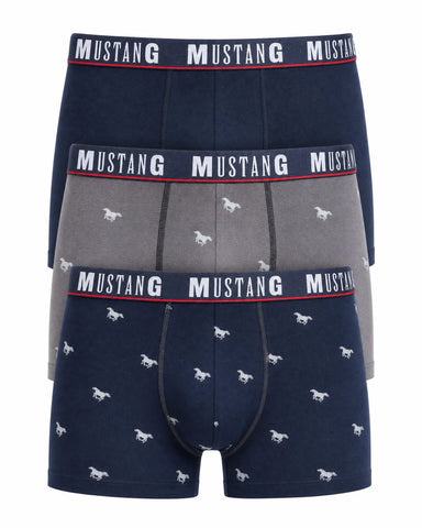 Mustang - 3 pack - Boxershorts - Blauw/Grijs