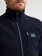 Petrol vest donkerblauw met teddystof en borstzak met rits voor heren