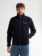 Petrol vest donkerblauw met teddystof en borstzak met rits voor heren