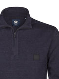 Petrol - Trui Met Korte Rits - Donkerblauw