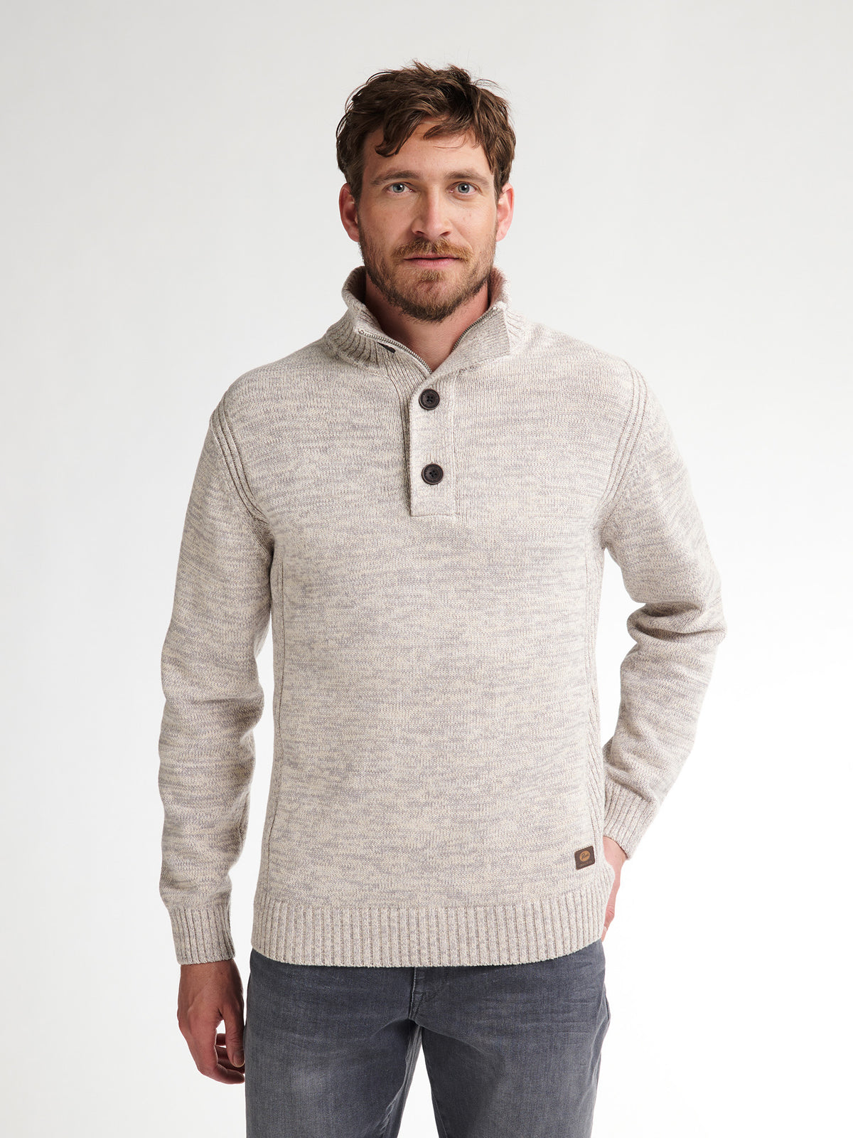 Petrol pull gris clair pour homme – 4